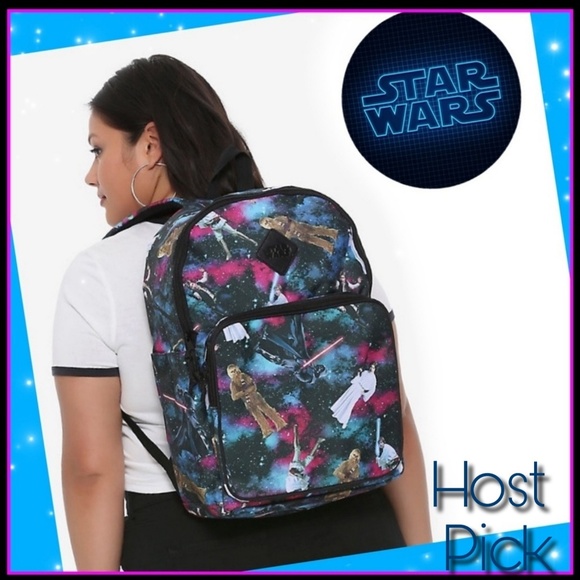 Star Wars Handbags - STAR WARS CHARACTERS GALAXY PRINT BACKPACK Black